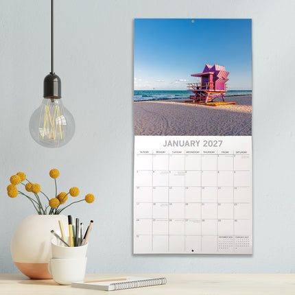 Beaches 2027 Premium Square Wall Calendar lifestyle image