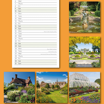 Beautiful Gardens 2027 Premium Slim Wall Calendar back cover