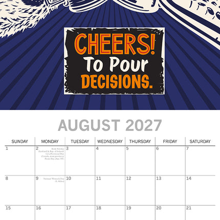 Beer Signs 2027 Premium Square Wall Calendar August sample page
