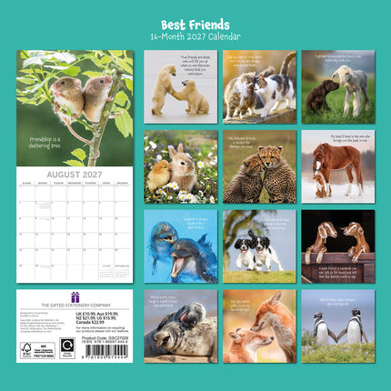 Best Friends 2027 Premium Square Wall Calendar back cover