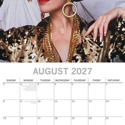 Best of the 80's 2027 Premium Square Wall Calendar August sample page