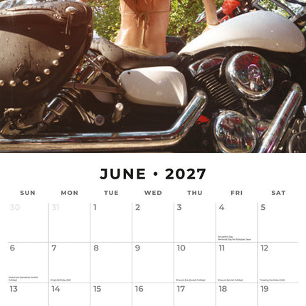 Biker Girls 2027 square wall calendar - monthly calendar spread