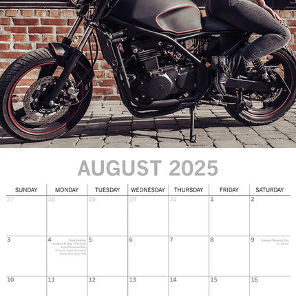 Biker Babes 2025 Square Wall Calendar 16 Months Christmas New Year Planner Gift