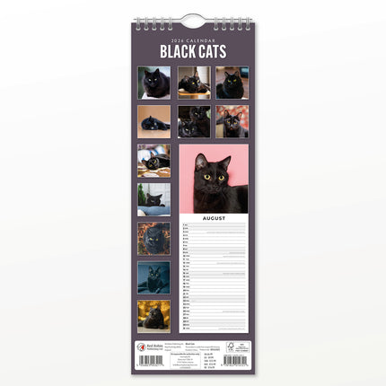 Black Cats 2027 square wall calendar - back cover