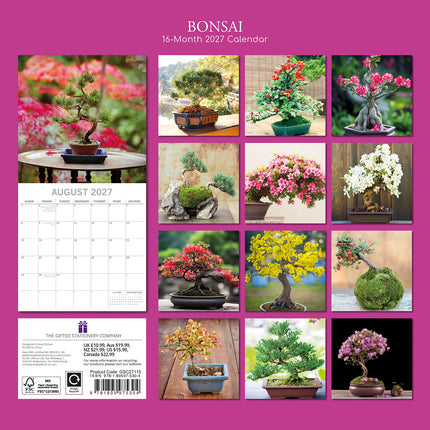 Bonsai 2027 Premium Square Wall Calendar back cover