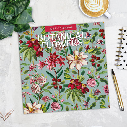 Botanical Flowers 2027 square wall calendar - image detail