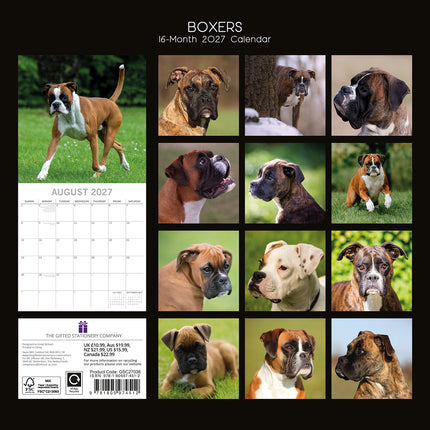 Boxers 2027 Premium Square Wall Calendar back cover