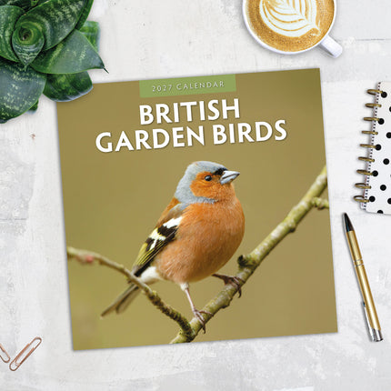 British Garden Birds 2027 square wall calendar - image detail