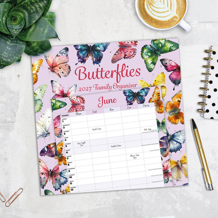 Butterflies Home Organiser 2027 square wall calendar - image detail