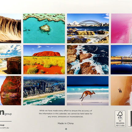 Australia - 2026 Rectangle Wall Calendar 16 Months Hanging Planner New Year Gift