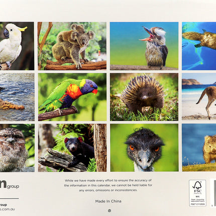 Australian Wildlife 2026 Rectangle Wall Calendar 16 Months Hanging Planner Gift