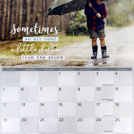 Freshly Picked Words 2026 Rectangle Wall Calendar 16 Months Hanging Planner Gift