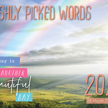 2026 Freshly Picked Words Rectangle Wall Calendar