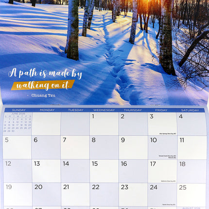 Inspirationals - 2026 Rectangle Wall Calendar 16 Months Hanging Planner Gift