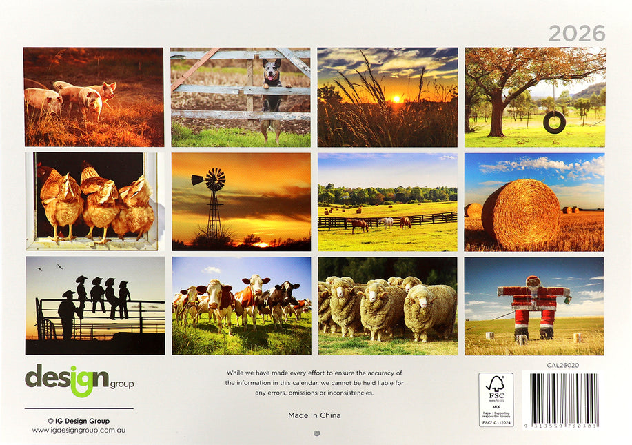 Country Living - 2026 Rectangle Wall Calendar 16 Months Hanging Planner Gift