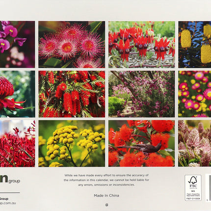 Australian Natives 2026 Rectangle Wall Calendar 16 Months Hanging Flower Planner