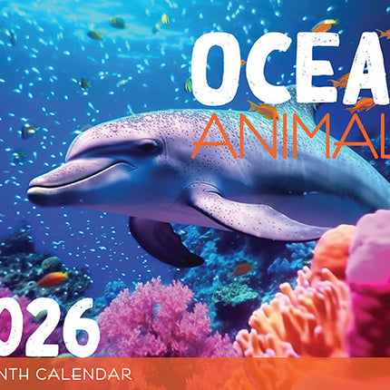2026 Ocean Animals Rectangle Wall Calendar