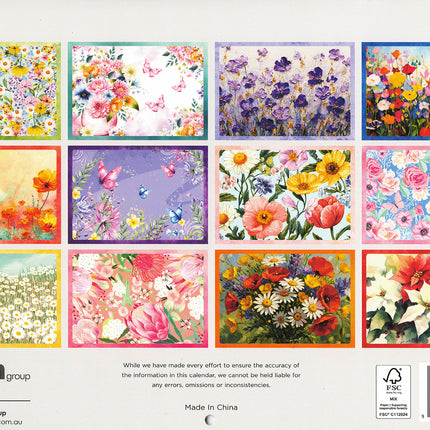 Elegance Floral 2027 Rectangle Wall Calendar 16 Months Hanging Botanical Planner