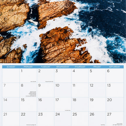 Australia - 2027 Rectangle Wall Calendar 16 Months Scenic Aussie Views Planner