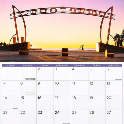 Queensland - 2027 Australia Rectangle Wall Calendar 16 Months New Year Planner