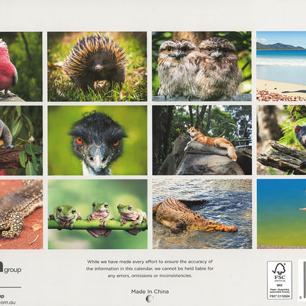 Australian Wildlife 2027 Rectangle Wall Calendar 16 Month Aussie Animals Planner
