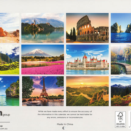 Scenic Views - 2027 Rectangle Wall Calendar 16 Month Landscapes New Year Planner