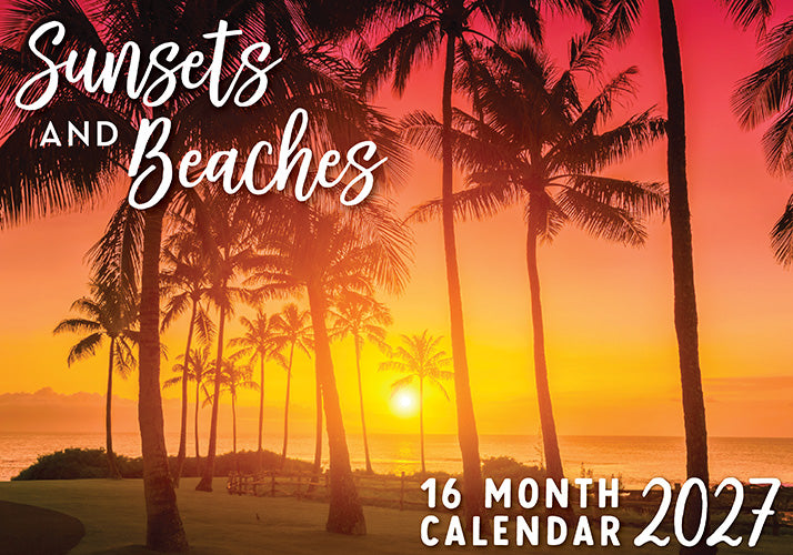 Sunsets & Beaches 2027 Rectangle Wall Calendar
