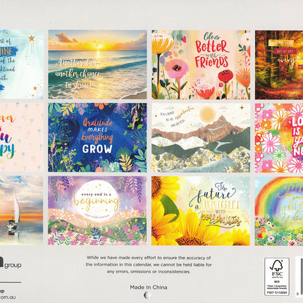 Freshly Picked Words - 2027 Rectangle Wall Calendar 16 Months Positivity Planner