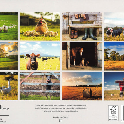Country Life 2027 Rectangle Wall Calendar 16 Months Rural Charm New Year Planner