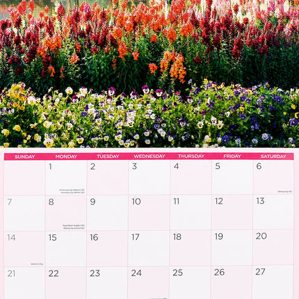 Gardens - 2027 Rectangle Wall Calendar 16 Months Flower Lovers New Year Planner