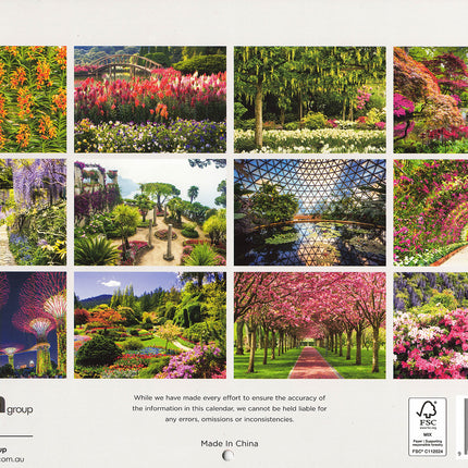Gardens - 2027 Rectangle Wall Calendar 16 Months Flower Lovers New Year Planner