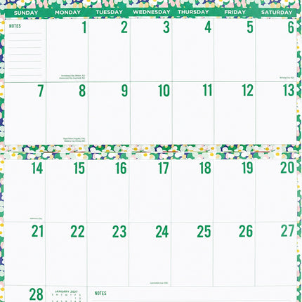 The Planner - 2027 Rectangle Wall Calendar Large Notes Space New Year Planner