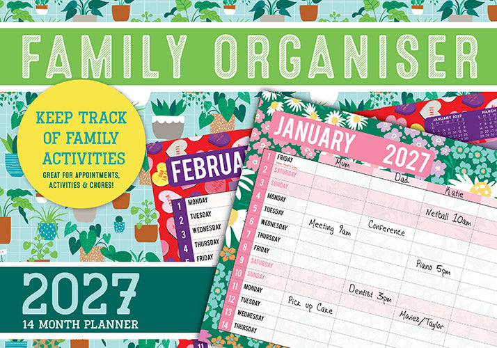 Family Home Organiser 2027 Rectangle Wall Calendar
