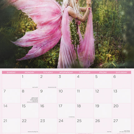 Fairy Tales - 2027 Rectangle Wall Calendar 16 Month Fairies Hanging Planner Gift