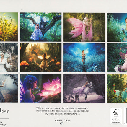 Fairy Tales - 2027 Rectangle Wall Calendar 16 Month Fairies Hanging Planner Gift