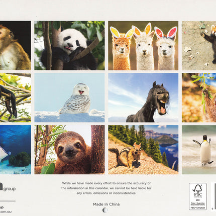 Funny Animals 2027 Rectangle Wall Calendar 16 Months Playful Humour Planner Gift