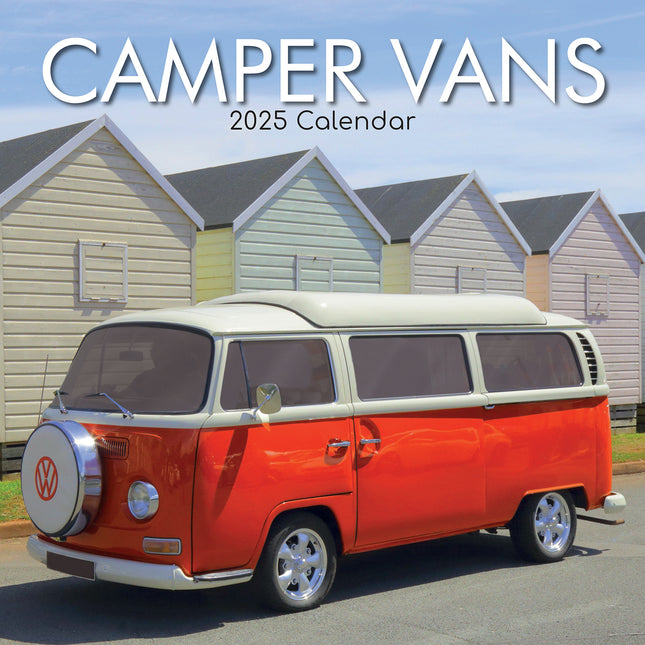 Camper Vans 2025 Square Wall Calendar 16 Months Christmas New Year Planner Gift