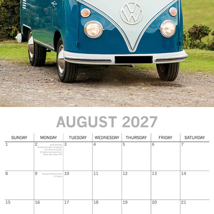 Camper Vans 2027 Premium Square Wall Calendar August sample page