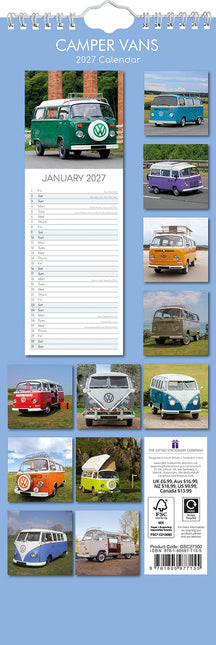 Camper Vans 2027 Premium Slim Wall Calendar back cover