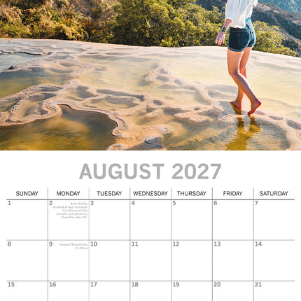 Carpe Diem 2027 Premium Square Wall Calendar August sample page