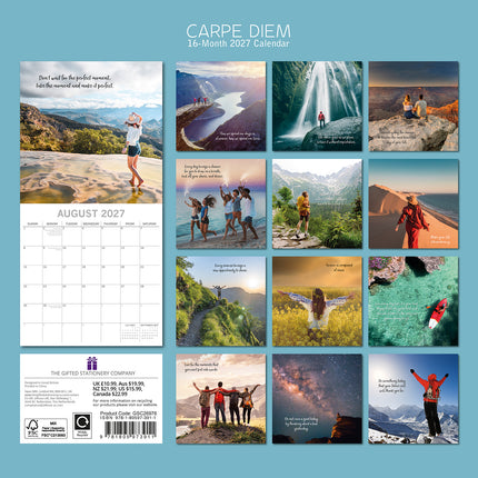 Carpe Diem 2027 Premium Square Wall Calendar back cover