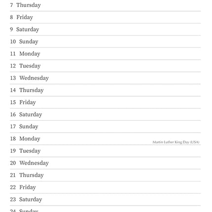 Cat Lovers 2027 Premium Slim Wall Calendar January sample page