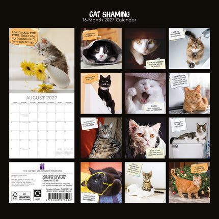 Cat Shaming 2027 Premium Square Wall Calendar back cover