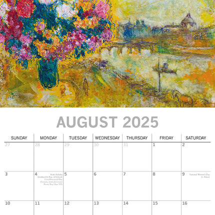 Chagall - 2025 Square Wall Calendar Arts 16 Months Premium Planner Gift