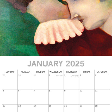 Chagall - 2025 Square Wall Calendar Arts 16 Months Premium Planner Gift