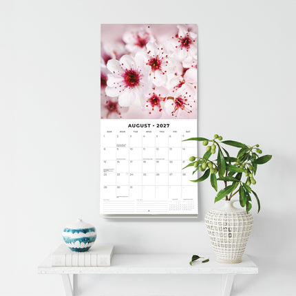 Cherry Blossom 2027 square wall calendar - wall display