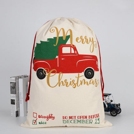 50x70cm Canvas Hessian Christmas Santa Sack Xmas Stocking Reindeer Kids Gift Bag - Zmart Australia