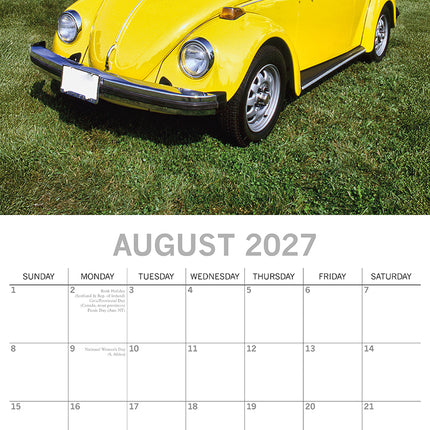Classic Beetles 2027 Premium Square Wall Calendar August sample page