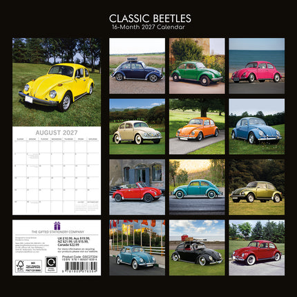 Classic Beetles 2027 Premium Square Wall Calendar back cover