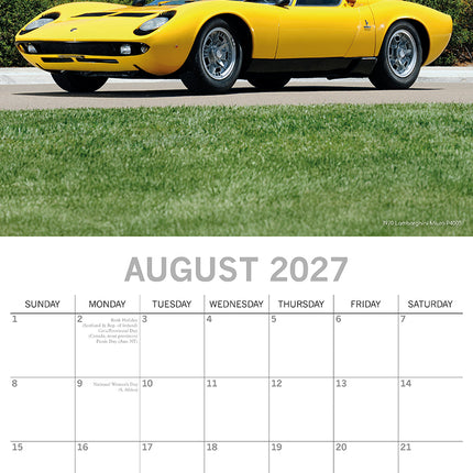 Classic Cars 2027 Premium Square Wall Calendar August sample page